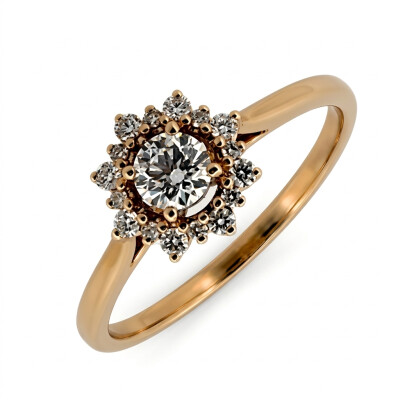Solitaire en Or Jaune et Diamants 0.37 carat