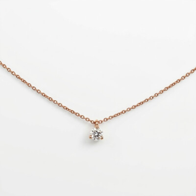 Collier Or Jaune solitaire Diamant 0.15 carat