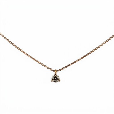 Collier Or Jaune solitaire Diamant 0.20 carat