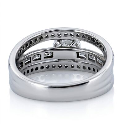 Bague or blanc Diamant 0.75 carat DVS1 accompagné de 0.64 carats de diamants