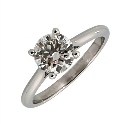 Solitaire Or Blanc 4 Griffes et Diamant 1.20 Carat GVS2