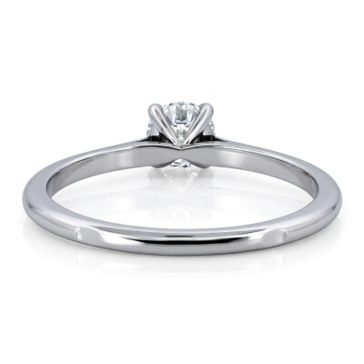 Solitaire Or Blanc 4 Griffes et Diamant 0.40 Carat FVS2