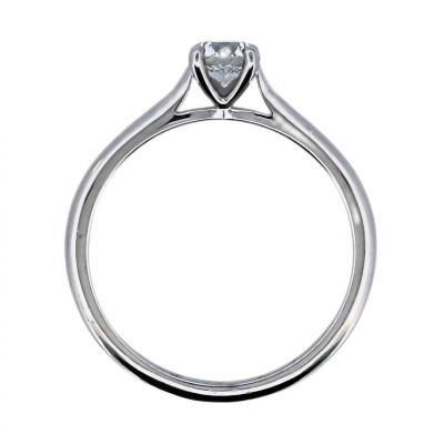 Solitaire Or Blanc 4 Griffes et Diamant 0.40 Carat FVS2