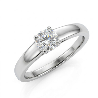 Solitaire Or Blanc et Diamant 0.51 carat GSI1