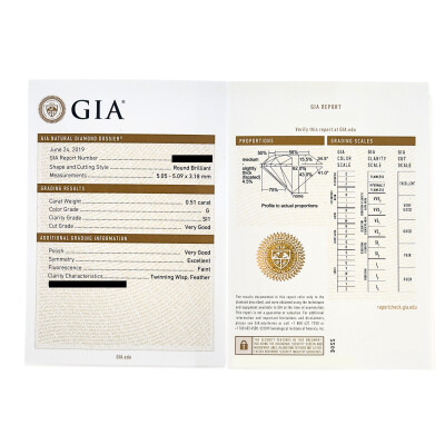 Solitaire Or Blanc et Diamant 0.51 carat GSI1