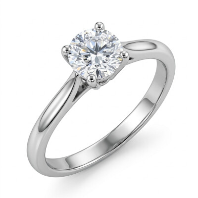 Solitaire Or Blanc 4 Griffes et Diamant 0.70 Carat FVS2