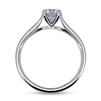 Solitaire Or Blanc 4 Griffes et Diamant 0.70 Carat FVS2