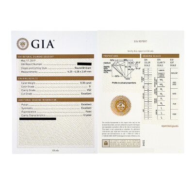 Solitaire Or Blanc et Diamant 0.46 carat GVS2