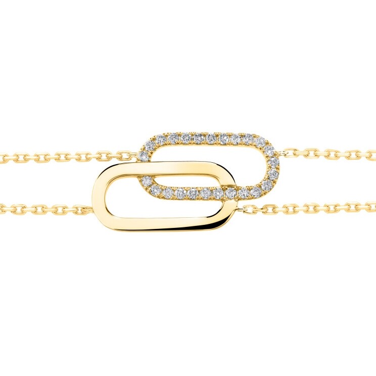 Bracelet Tandem en or jaune et diamants