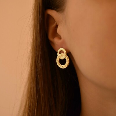 Boucles d'oreilles Gaia plaqué or vue 3