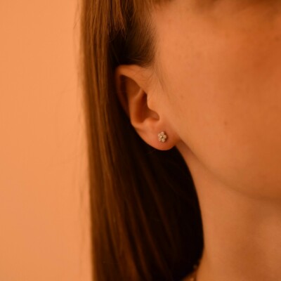 Puces Fleur argent vue 4