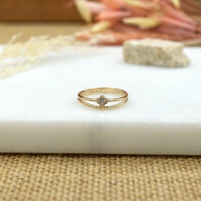 Bague Enola plaqué or vue 3