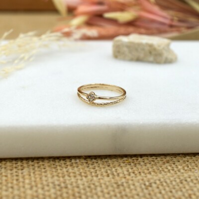 Bague Enola plaqué or vue 5