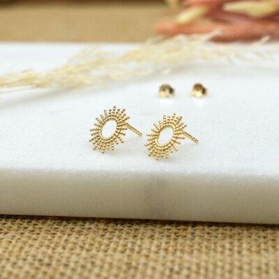 Puces Sun Shines plaqué or vue 3