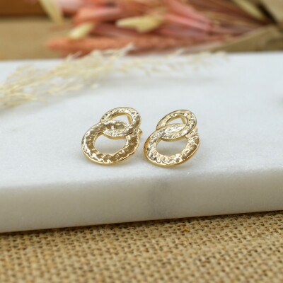 Boucles d'oreilles Gaia plaqué or vue 5