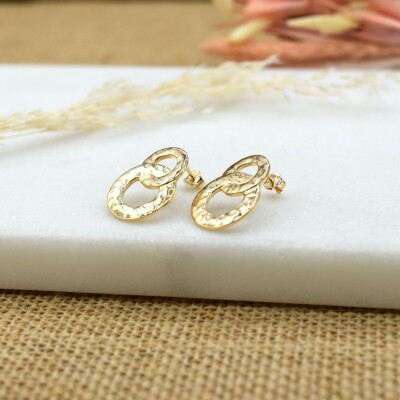 Boucles d'oreilles Gaia plaqué or vue 7