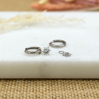 Mini créoles Sunny bis argent vue 4