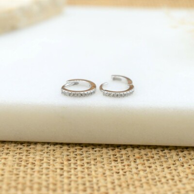 Mini créoles Valentine argent vue 4