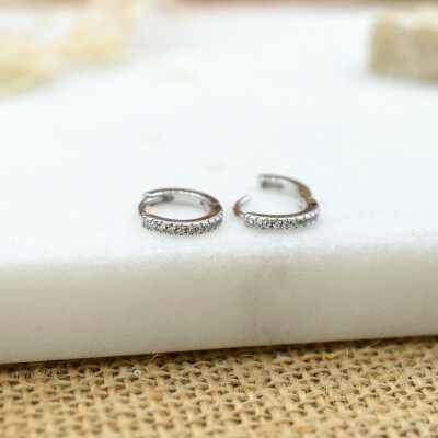 Mini créoles Valentine argent vue 3