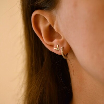 Mini créoles Grande Gigi argent vue 3