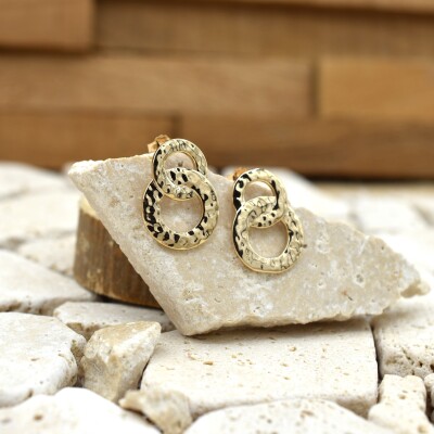 Boucles d'oreilles Gaia plaqué or vue 4