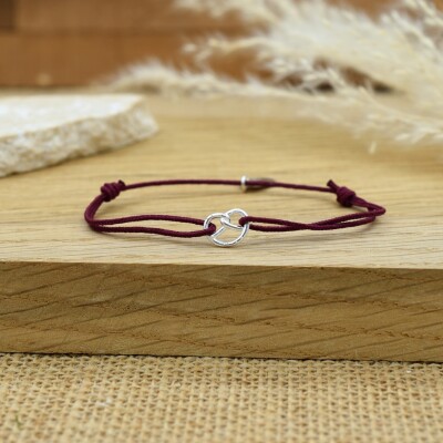 Bracelet Cordon Bretzel bordeaux