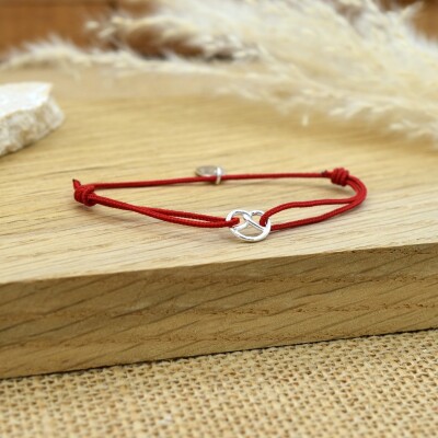 Bracelet Cordon Bretzel rouge