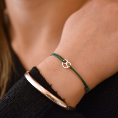 Bracelet Cordon Bretzel vert