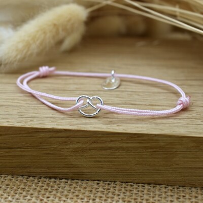 Bracelet Cordon Bretzel rose