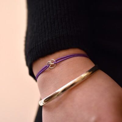 Bracelet Cordon Bretzel violet