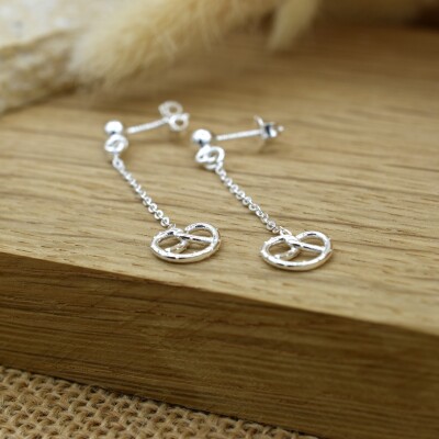 Boucles d'oreilles pendantes Bretzel Argent