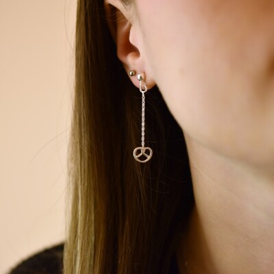 Boucles d'oreilles pendantes Bretzel Argent