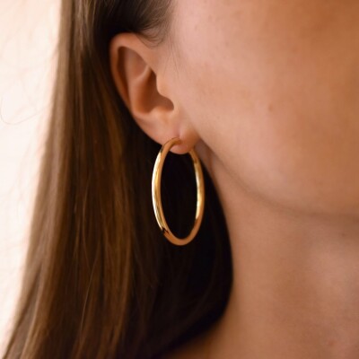 Créoles Grande Kathleen plaqué or vue 3