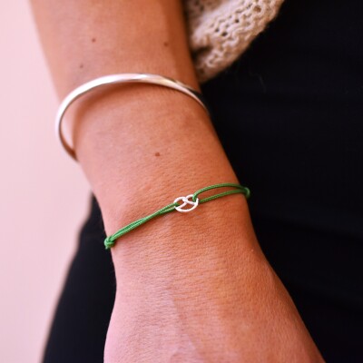 Bracelet Cordon Bretzel vert