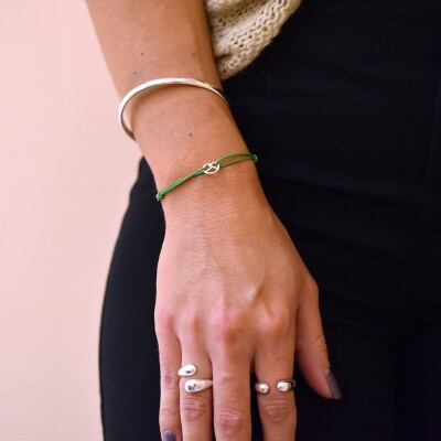 Bracelet Cordon Bretzel vert