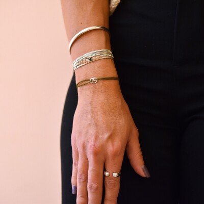 Bracelet Cordon Bretzel kaki vue 3