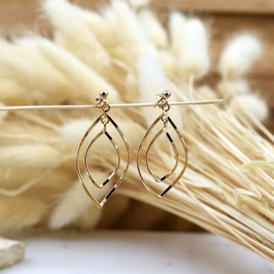 Boucles d'oreilles Wave plaqué or