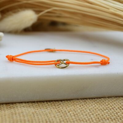 Bracelet Cordon Bretzel Or Orange