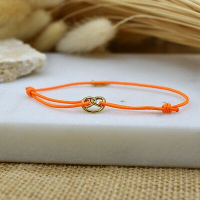 Bracelet Cordon Bretzel Or Orange