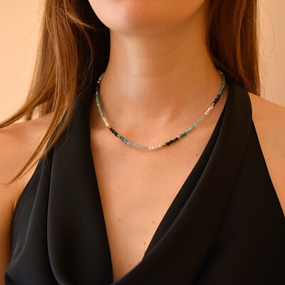 Collier Tutti-Frutti Bleu