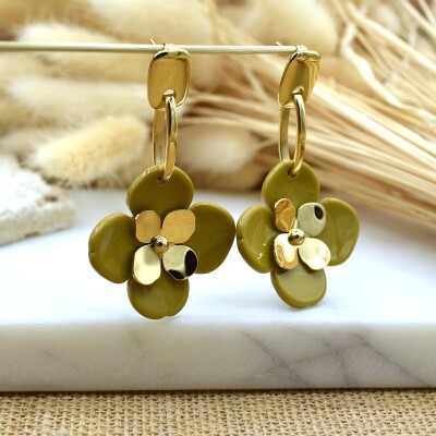 Boucles d'oreilles Isla Kaki