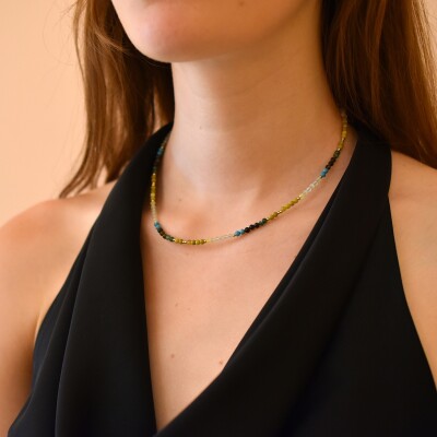 Collier Tutti-Frutti Vert/bleu