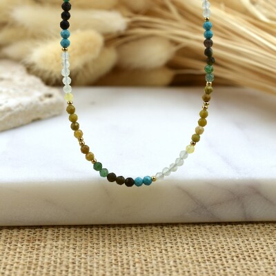 Collier Tutti-Frutti Vert/bleu
