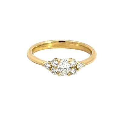 Solitaire accompagné en diamants