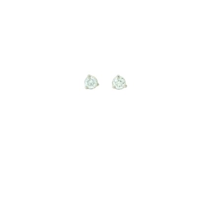 Boucles d'oreilles puces diamants en or blanc