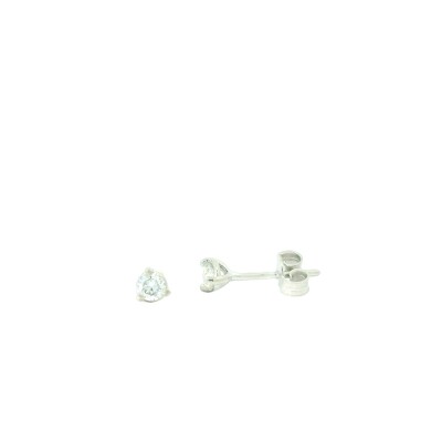 Boucles d'oreilles puces diamants en or blanc
