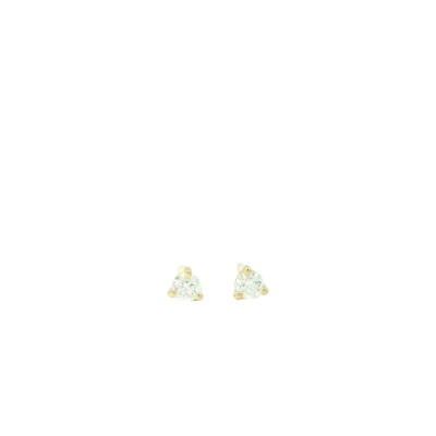 Boucles d'oreilles puces diamants en or jaune