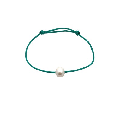 Bracelet cordon et perle de culture