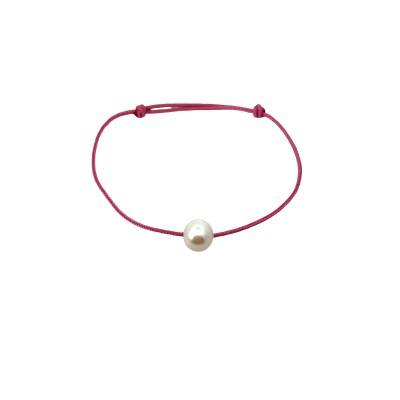 Bracelet cordon et perle de culture