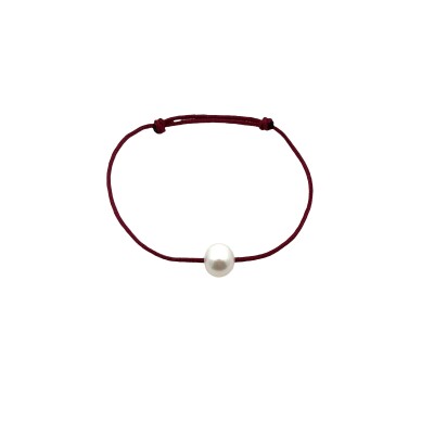 Bracelet cordon et perle de culture